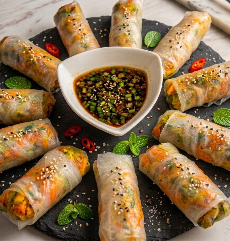 דפי אורז במלית ירקות