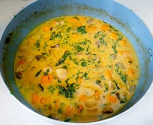 ירקות בחלב קוקוס וקארי